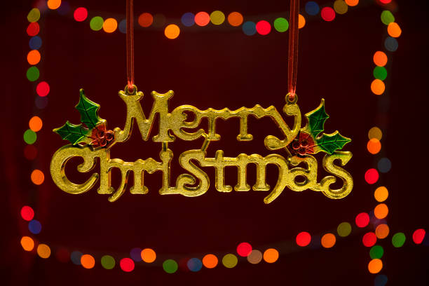 istock merry christmas with colorful lights bokeh. 1065723088