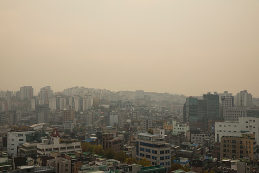 serious fine dust in seoul city .
