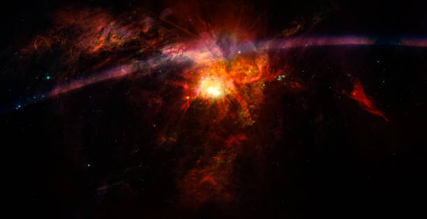 istock Space background with nebula and stars  and flash lens flare for use with projects on science, research and education. The elements of this image furnished by NASA. 1065726052