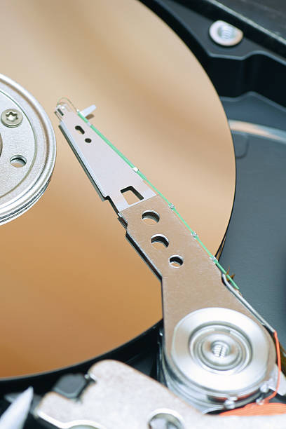 istock Detail of a magnetic computer hard disk 106573672