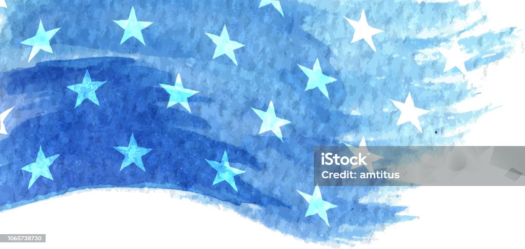 painted stars american flag stars blue watercolor painted background Backgrounds stock vector