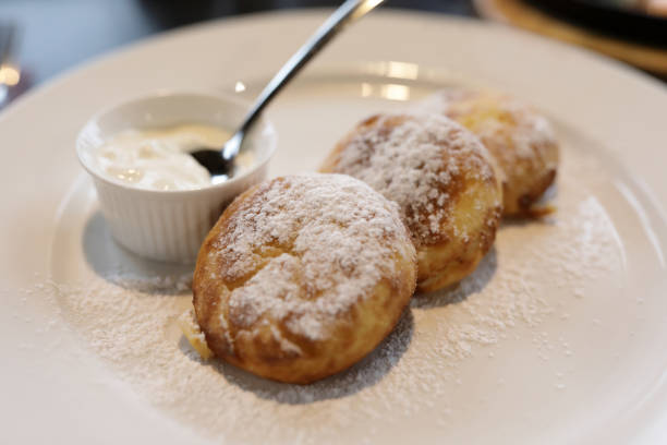 istock Plate with cottage cheese pancakes 1065755450