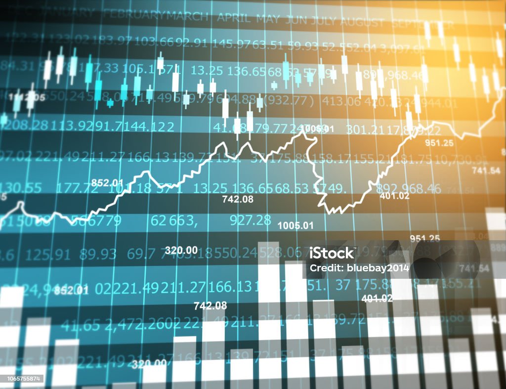 Gráfico do mercado de ações - Foto de stock de Bolsa de valores e ações royalty-free