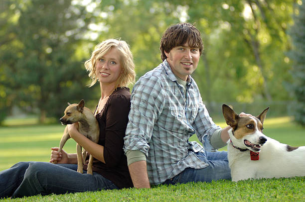istock Couple with dogs 2 106576328
