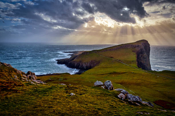 Neist Point - Lighthouse - Isle Of Skye - Scotland stock photo