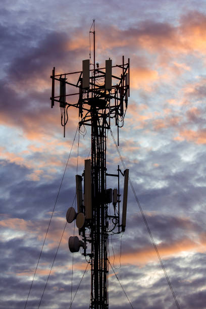 istock Silhouettes of tower antenna. 1065763746