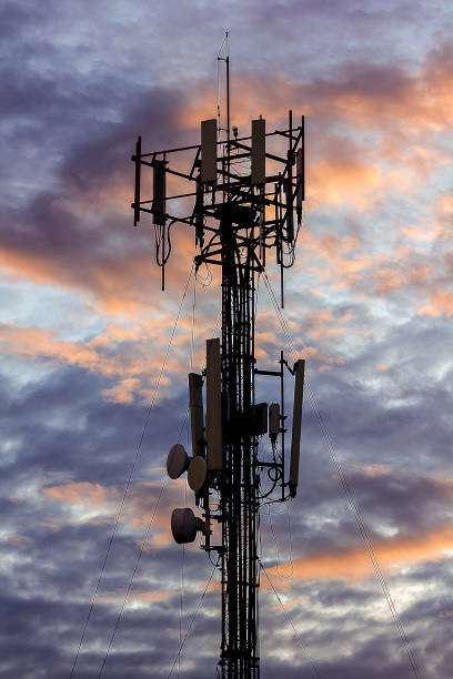 istock Silhouettes of tower antenna. 1065763820