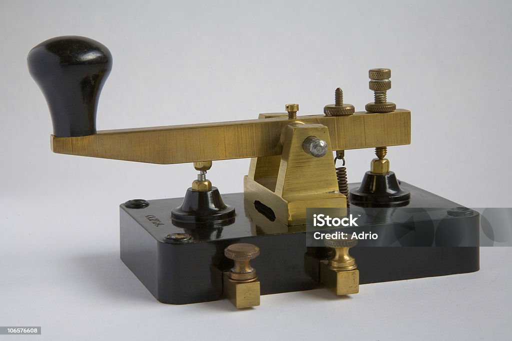 Vintage Morse chave - Foto de stock de Antigo royalty-free
