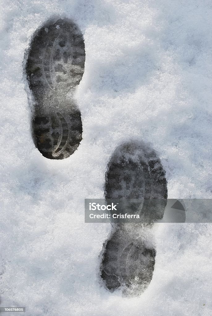 Impronta sulla neve - Foto stock royalty-free di Ambientazione esterna