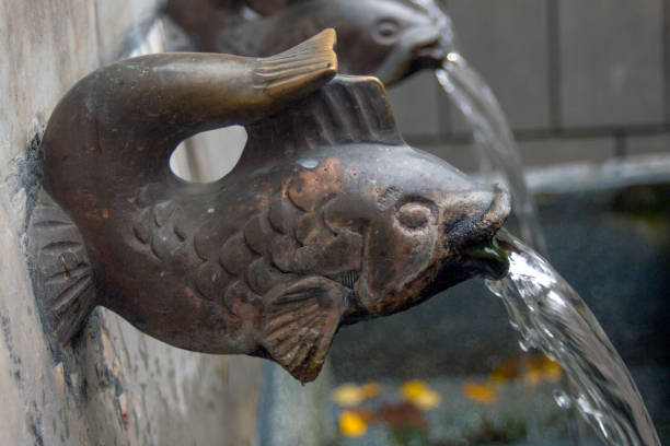 istock Fountain in the form of fish. 1065770638