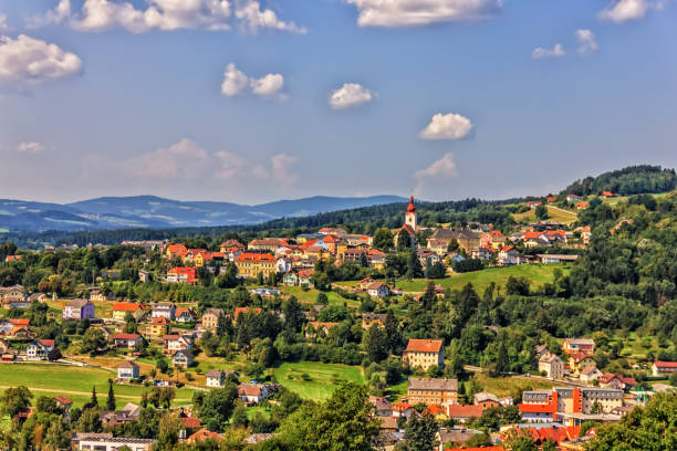 istock Beautiful Austrian Village in the Alps, summer view 1065774876