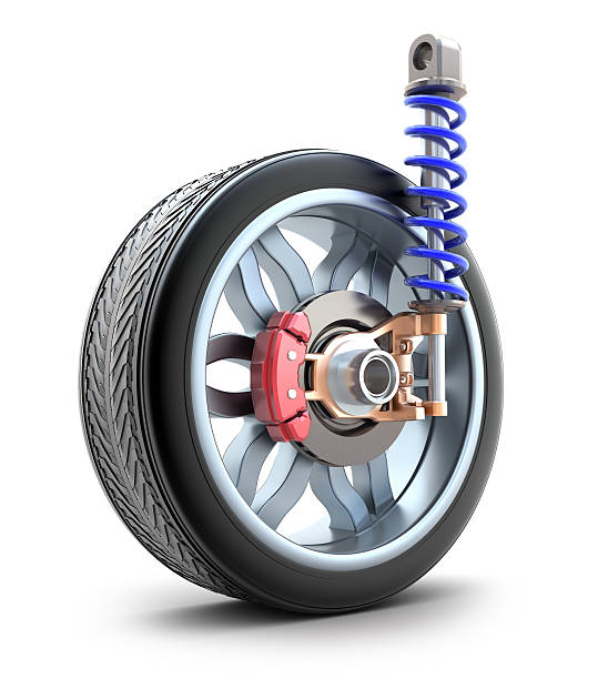 istock Wheel, shock absorber and brake pads 106577512