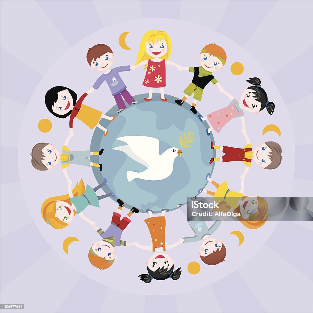 peace throughout the world for children  Baby - Human Age stock vector