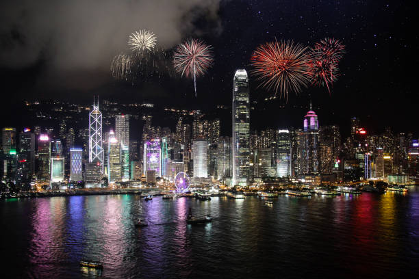 istock Fireworks over Hong Kong 1065777240