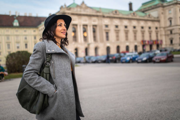 istock Beautiful woman walking in Vienna 1065780486
