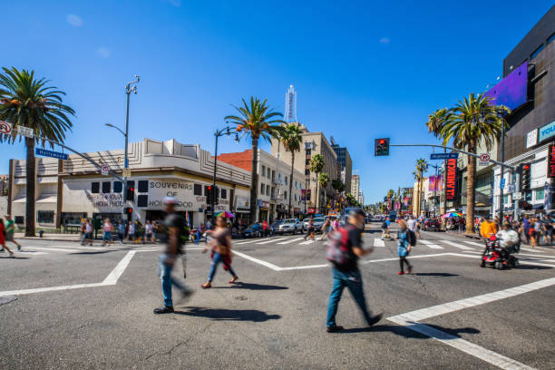 hollywood boulevard - hollywood in los angeles - usa - the hollywood boulevard stock-fotos und bilder