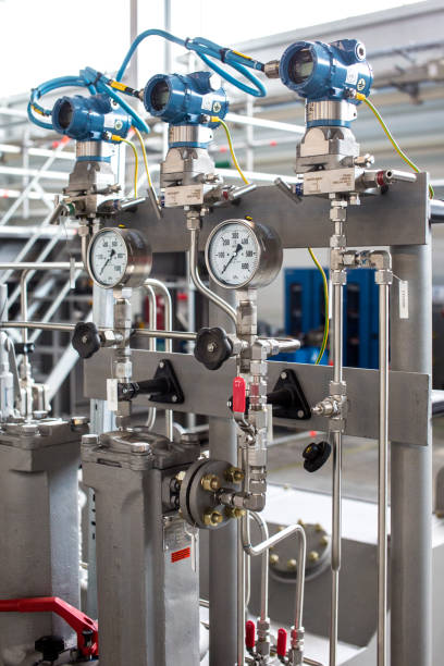 istock Mechanical engineering. Power plants.  Turbine pressure measuring group 1065791608