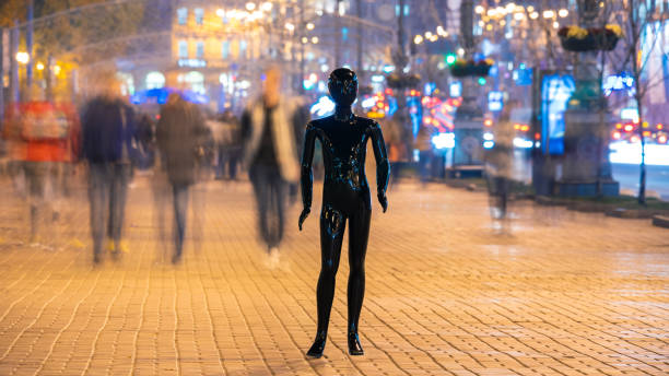 istock The dummy standing on the crowd street. evening time 1065803914