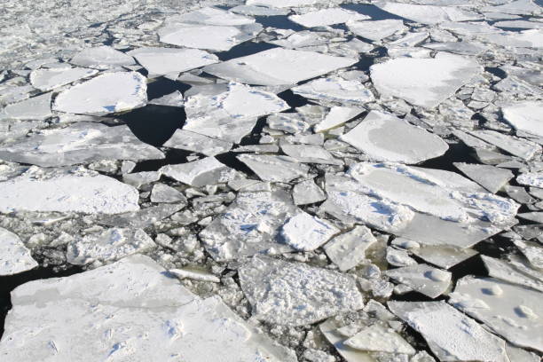 istock Photo large ice floes on the river 1065805584