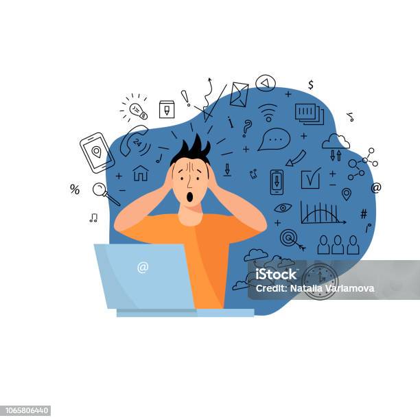 Ðñððððñðµ Rgb Stock Illustration - Download Image Now - Information Overload, Excess, Emotional Stress