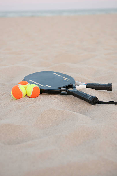 istock Beach tennis equipment on the sand 106580874