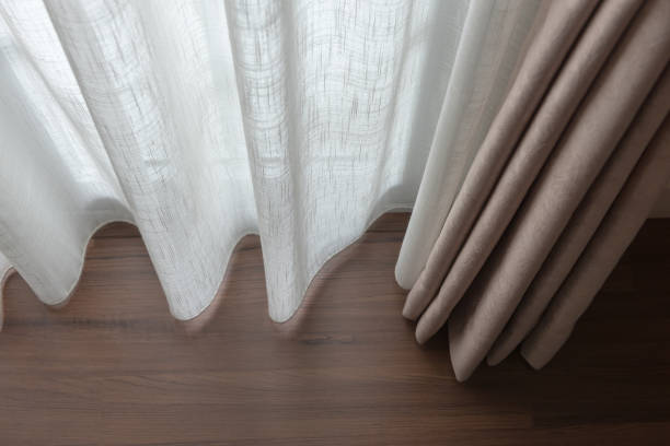 istock closed up of beautiful  grey curtain 1065809254