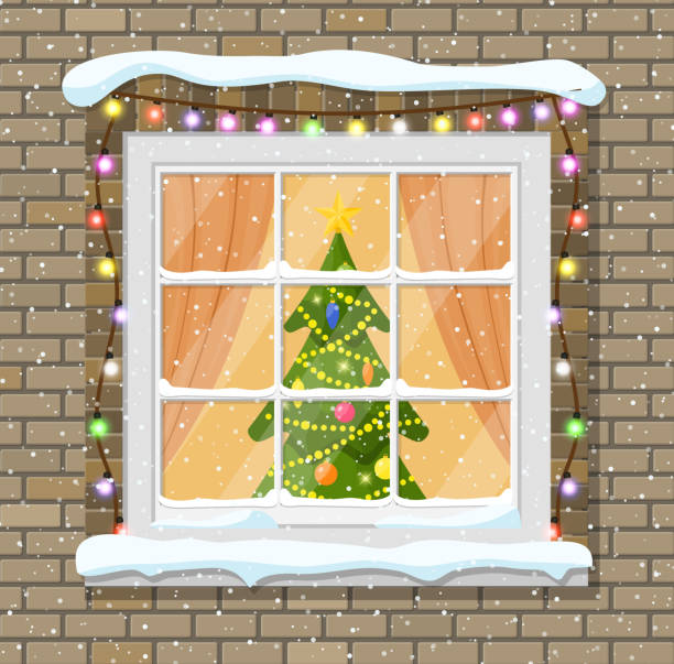 Ilustración de Ventana En Pared De Ladrillo En Navidad y más Vectores Libres de Derechos de Ventana - Ventana, Navidad, Edificio residencial - iStock Ilustración de Ventana En Pared De Ladrillo En Navidad y más Vectores Libres de Derechos de Ventana - Ventana, Navidad, Edificio residencial - iStock