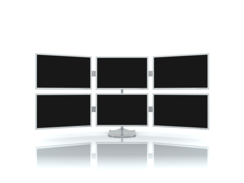 Led tv screen hanging on a white wall background, Television screen, Modern smart tv