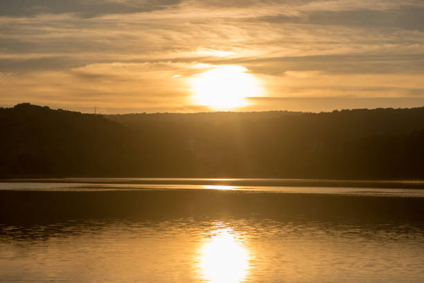 istock Sunset in the ruidera lagoons with the golden sky 1065814914