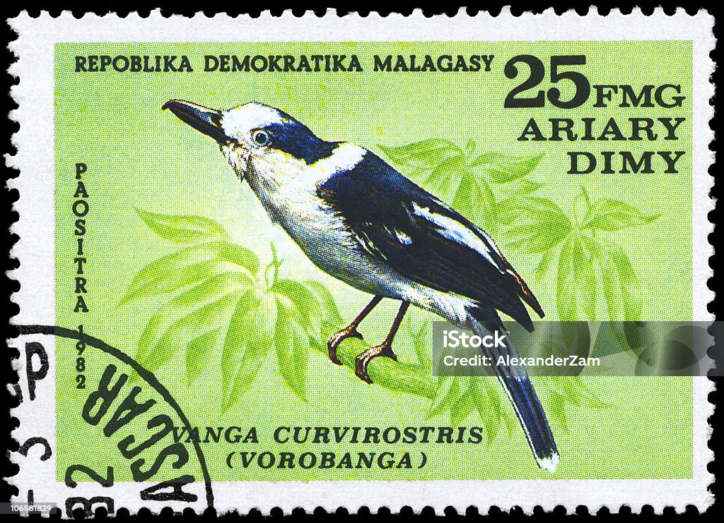 Vanga  Postage Stamp Stock Photo