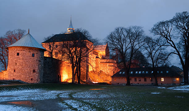 istock night view of Akershus fortress 106581925
