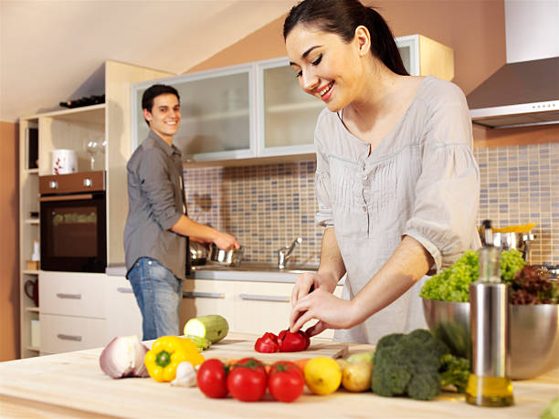 istock Young couple cooking in kitchen 106582179
