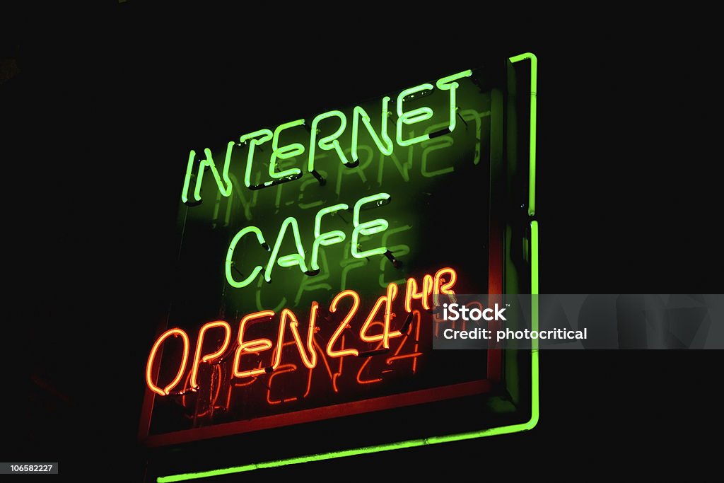 Ciber Café sinal de néon - Royalty-free Ciber Café Foto de stock