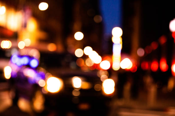 Blurred lights in the city of New York