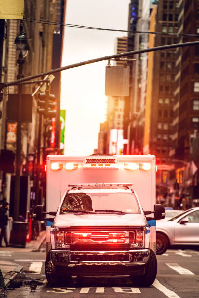 Ambulance in downtown New York.Note for inspectors: the car is edited