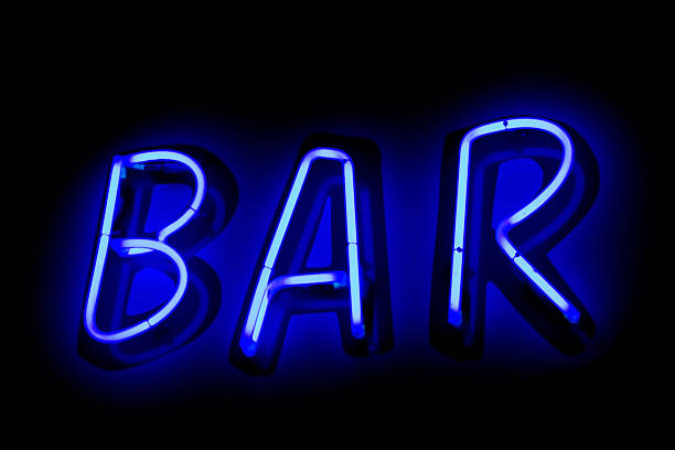 BAR neon sign stock photo