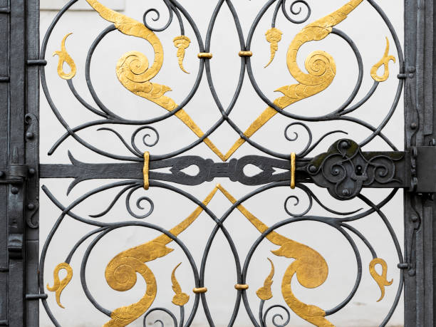 istock Richly decorated part of an iron gate in Prague 1065829234
