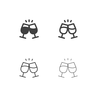 Clink Glasses Icons Multi Series Vector EPS File.