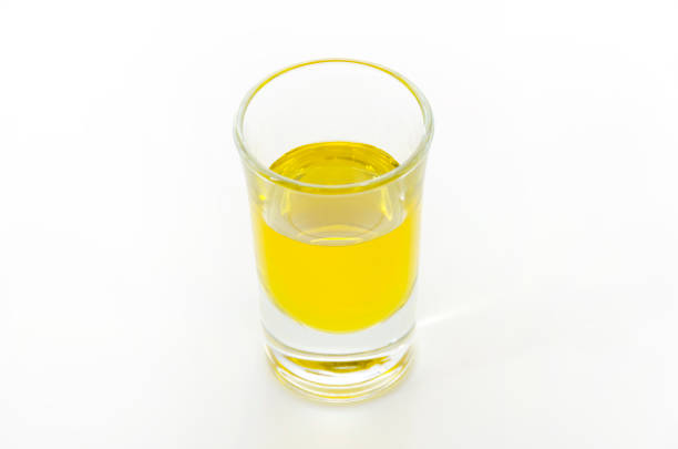 A glass with olive oil