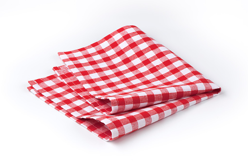 Red and white tea towel