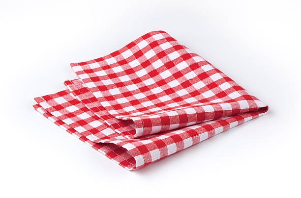 Red and white tea towel Red and white tea towel dishcloth stock pictures, royalty-free photos & images