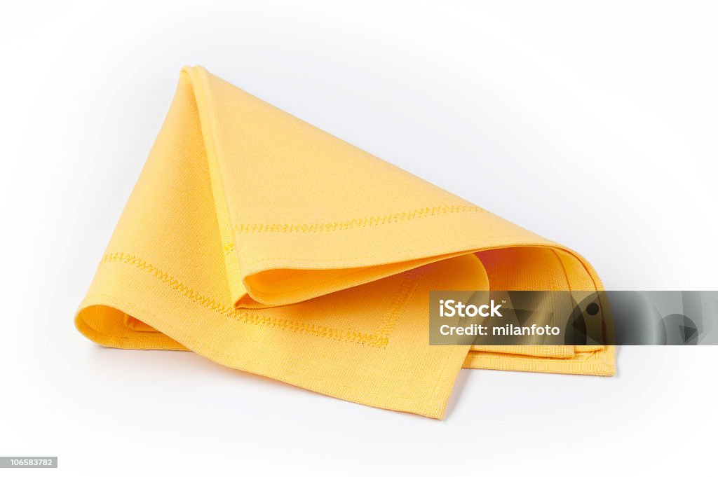 Yellow napkin  Folded Stock Photo