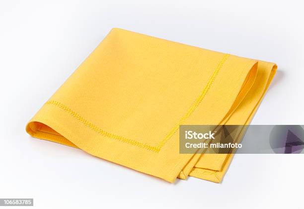 Amarelo Guardanapo - Fotografias de stock e mais imagens de Guardanapo - Guardanapo, Têxtil, Amarelo