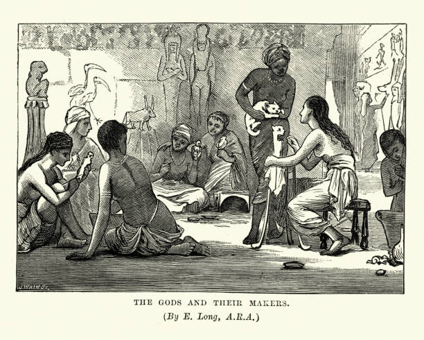 ilustraciones, imágenes clip art, dibujos animados e iconos de stock de antiguo egipto, los dioses y sus creadores - egipcio antiguo