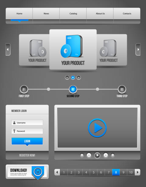 50+ Clean Gradient Internet Login Form Design Stock Illustrations ...