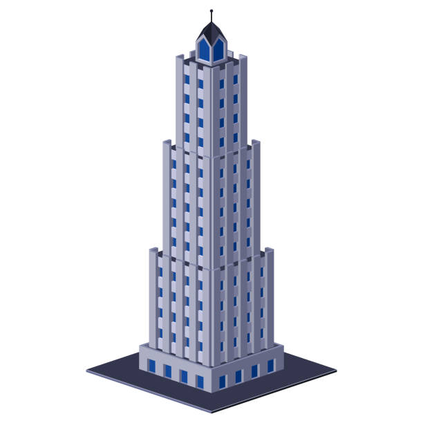 istock Skycraper Business Center Building, Office, For Real Estate Brochures Or Web Icon. Isometric 1065843262