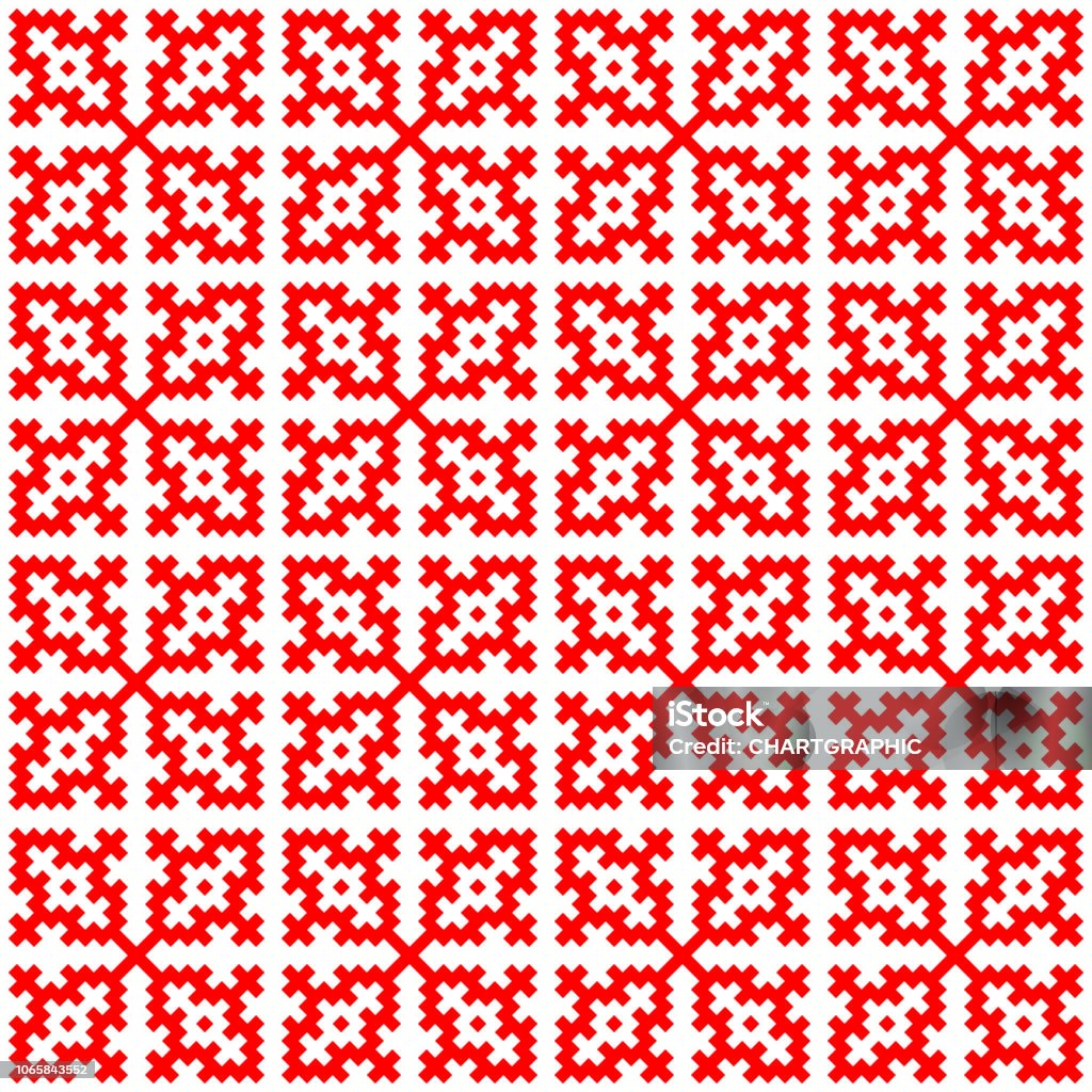 Hmong pattern seamless texture background, red vector draw Abstract stock vector
