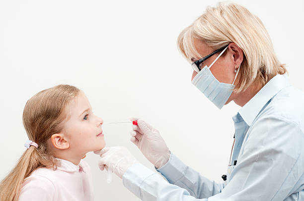 Medical swab for analysis stock photo