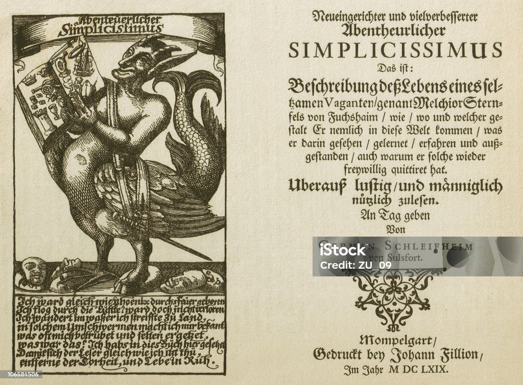 Adventur Simplicissimus Teutsch (1668), publ. 1879 - 로열티 프리 괴상한 스톡 일러스트