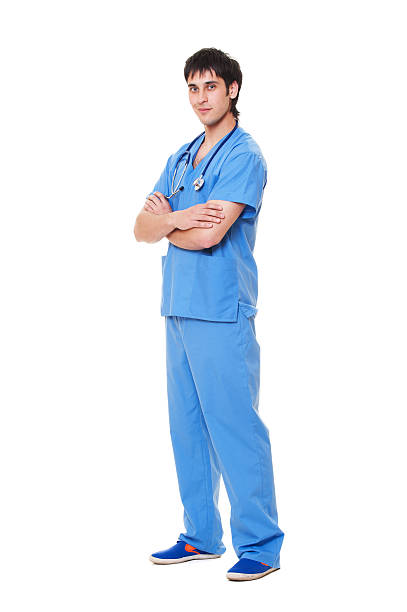 istock successful young doctor in blue uniform 106584702